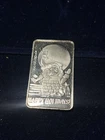 1988 Happy Holidays Santa Claus & Rudolph 1 Troy Oz. .999 Silver Bar - Vintage