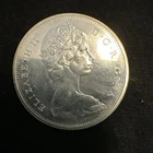 Canada 1965 80% Silver $1 Coin Queen Elizabeth II Canoe Design Uncirculated 23g