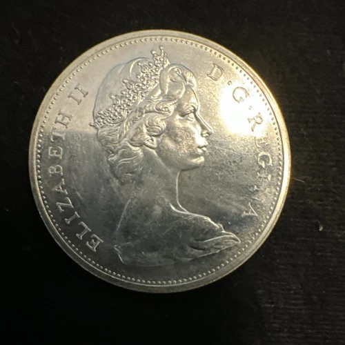 Canada 1965 80% Silver $1 Coin Queen Elizabeth II Canoe Design Uncirculated 23g