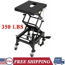350lbs Hydraulic Motorcycle Lift Table 4 Wheels Atv Dirt Bike Scissor Jack Stand