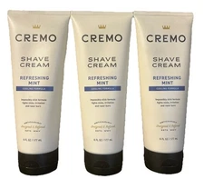 Cremo Shave Cream Cooling Formula Refreshing Mint 6 Oz Each Lot Of 3
