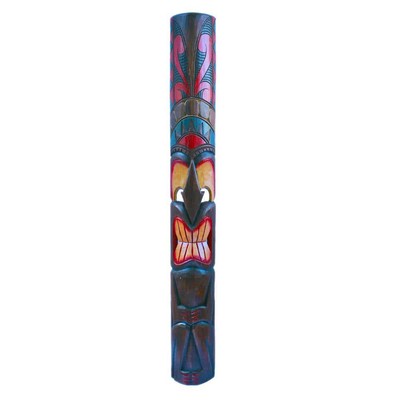 Backyard X-Scapes Tiki Mask 60'' Natural Wood Hand-Carved Hawaiian Outdoor Decor