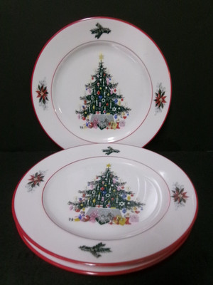 3 Schumann Noel Salad Plates - 7 3/4''