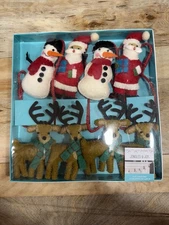 NEW Jingles & Joy Santa Reindeer Snowman Garland Felt Christmas 6 FEET