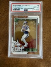 2024 Clearly Donruss JJ McCarthy #5 Green Bomb-Squad /25
