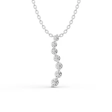 14K White Gold 0.25 Ct Lab Grown Diamond Journey Pendant