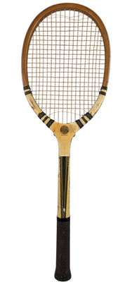 Antique A.G. Spalding & Bros. Wooden Tennis Racket Herald Model c. 1920s-1930s