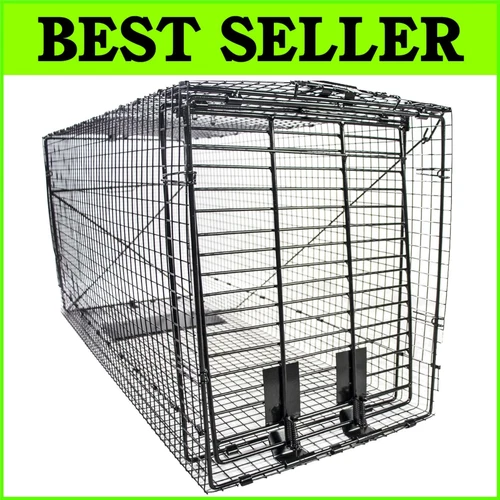 50-Inch Folding Live Humane Animal Trap - Safe & Easy Capture for Dogs & Racoon
