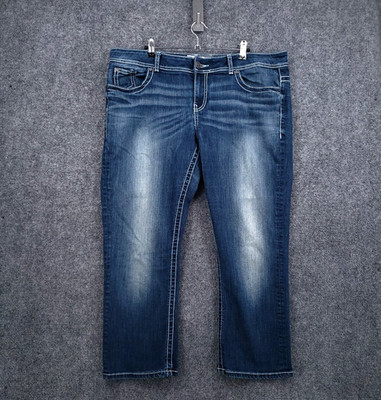 BKE Culture Bootcut Jeans Womens 36 Blue Mid Rise Stretch Dark Wash Denim