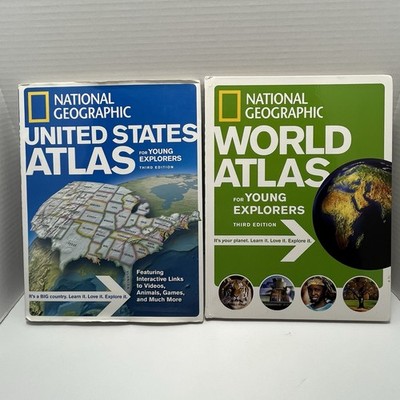 National Geo. United States & World Atlas for Young Explorers Kids- Jacket Flaws