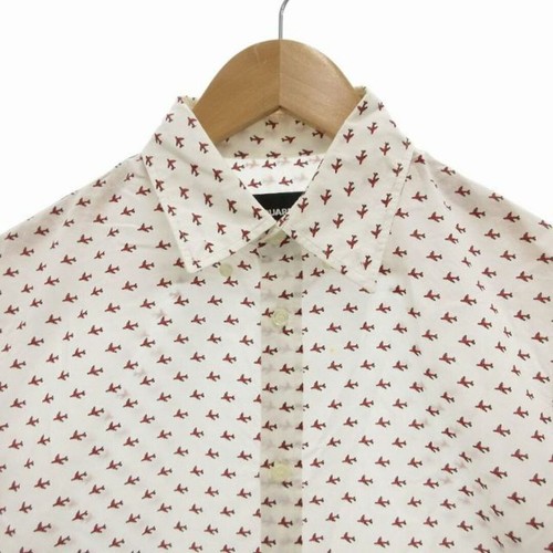 Dsquared DSQUARED2 Shirt Airplane Pattern Total Long Sleeve 42 XS White FF Used - Picture 3 of 9