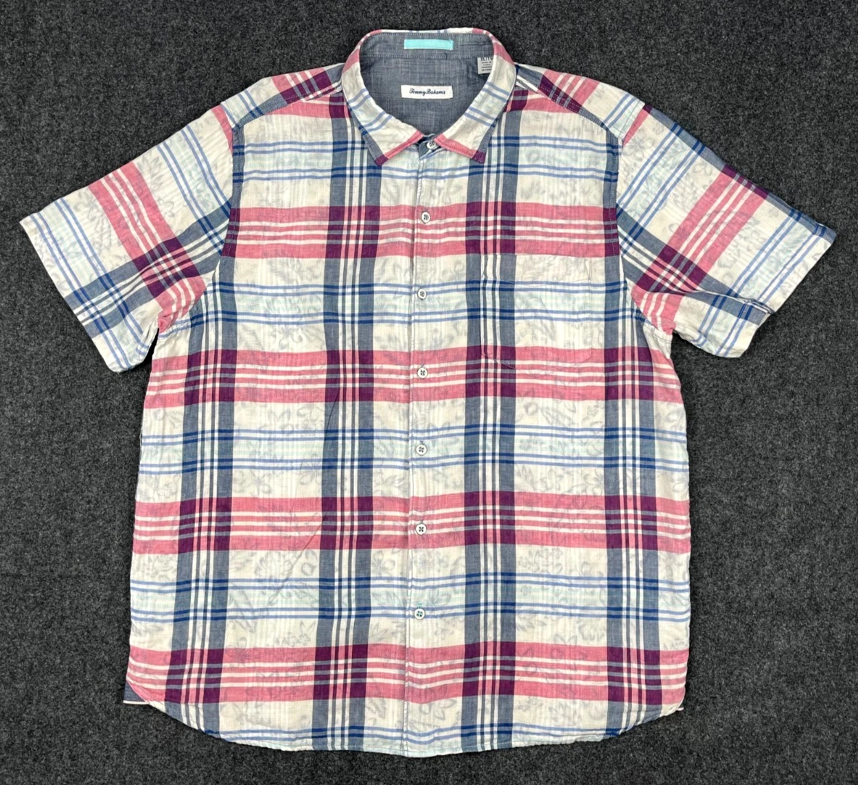 Tommy Bahama Reverse Print Linen Blend S/S with Linen Lining, Men's XL