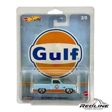 Hot Wheels Gulf 83 Chevy Silverado Premium Square Body Blue/Orange H15