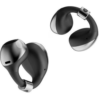 BUTTONS CLIP Earphones Ear Cuff Bone Conduction Bluetooth Silver Black BN-0008