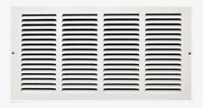 Steel Return Air Grille HVAC Duct Cover Grill White - (24x12) Two-Pack