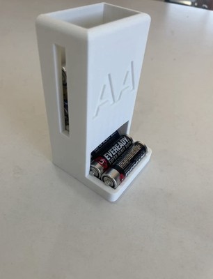 AA Battery Dispenser Black, Holds AA Batteries, Standing/Wall Mountable, White