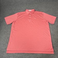 Peter Millar Summer Comfort Polo Shirt Mens XXL Pink Salmon Golf Cattails