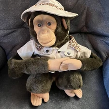 Vintage 1992 HOSUNG Jungle Safari Monkey Chimp Chimpanzee Stuffed Plush Puppet