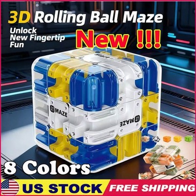 Large 3D Labyrinth Cube Puzzle,Magic Cube Maze Ball Puzzle Christmas Kids GiftOY