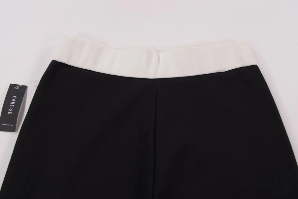 Calça elástica Cartise nova com etiquetas perna magra tamanho EUA 8 em preto/branco com lado Houndstooth - Imagem 4 de 4