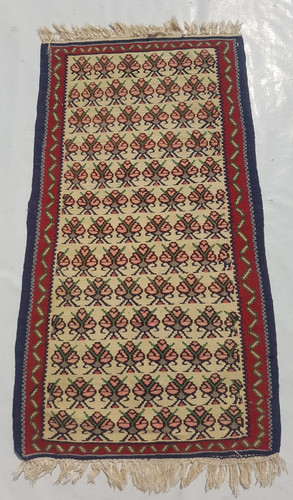 Vintage Traditional Handcrafted Turkish Kilim Rug for Home Décor 105x59 cm