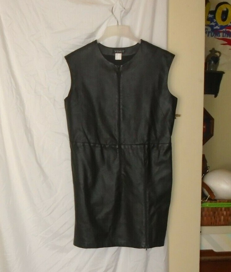 venus faux leather dress Venus Body Hugging Faux Leather Bodycon Dress