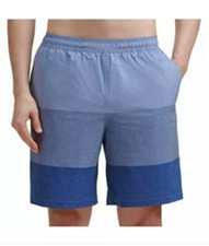 KIRKLAND SIGNATURE MEN'S PATCHWORK SWIM SHORTS BLUE , MEDIUM NWT