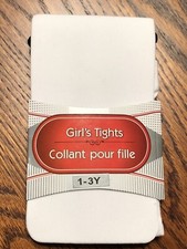 Little Girls White Footed Nylon Fashion Tights Size 1-3 Years New in Package