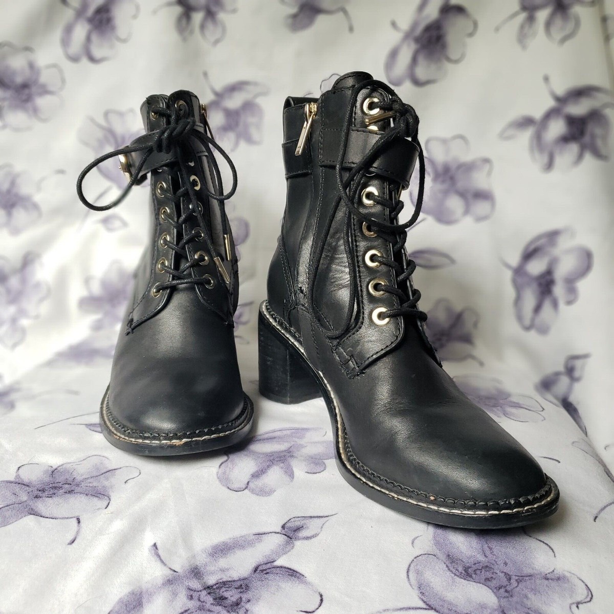 joie Black Raster Leather Boot Women's Size US EU36