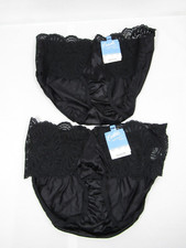 New Vintage Carole Flattering Fit Panties 2 Pack - Black Lace with Bows - Size 5