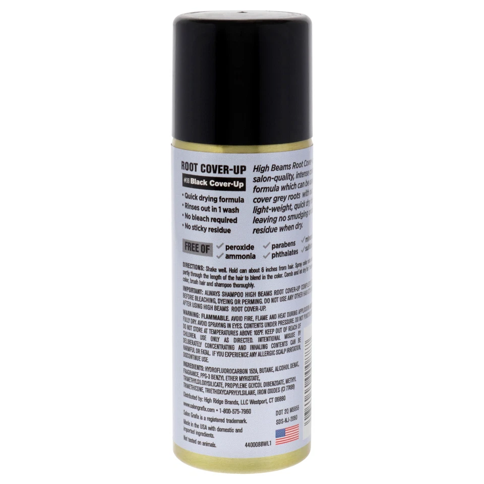 Spray temporal de encubrimiento de raíces High Beams - 36 negro de Salon Grafix - 2,7 oz Foto 3 de 3
