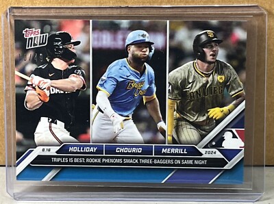 2024 TOPPS NOW #559 JACKSON HOLLIDAY CHOURIO MERRILL ROOKIE Blue Parallel 10/49