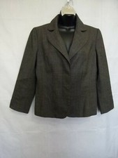 Ann Taylor Women  s Hidden Two Button Blazer Wool Blend Grey / Dark Grey Size 10