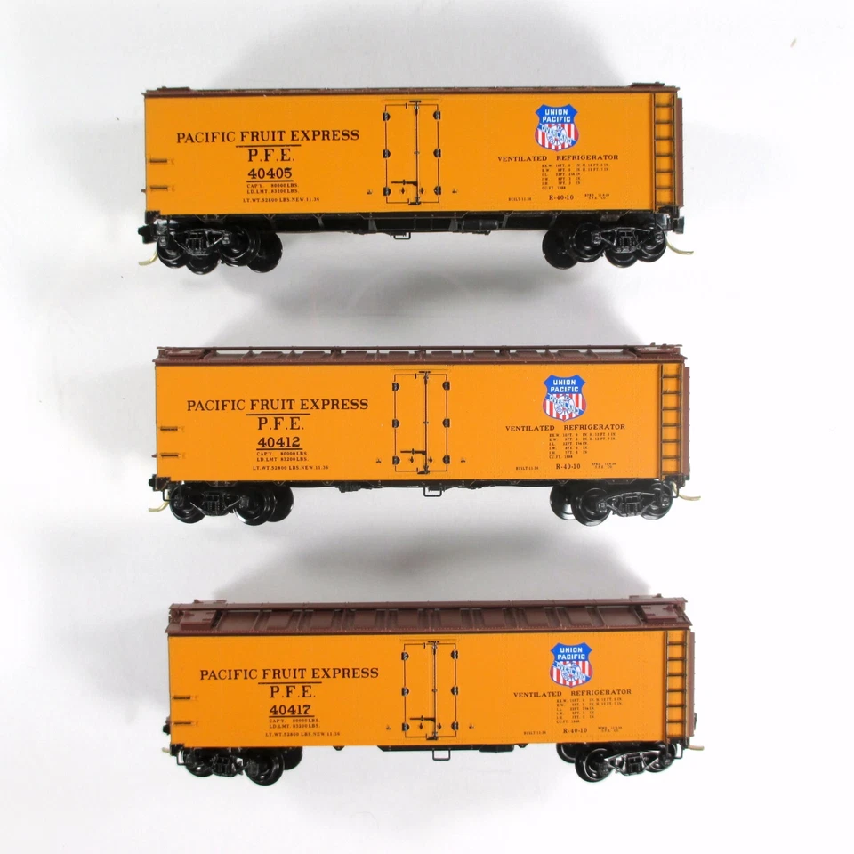 Escala N **PACIFIC FRUIT EXPRESS** Juego de 3 vagones frigoríficos - Micro trenes 59012 Foto 2 de 4
