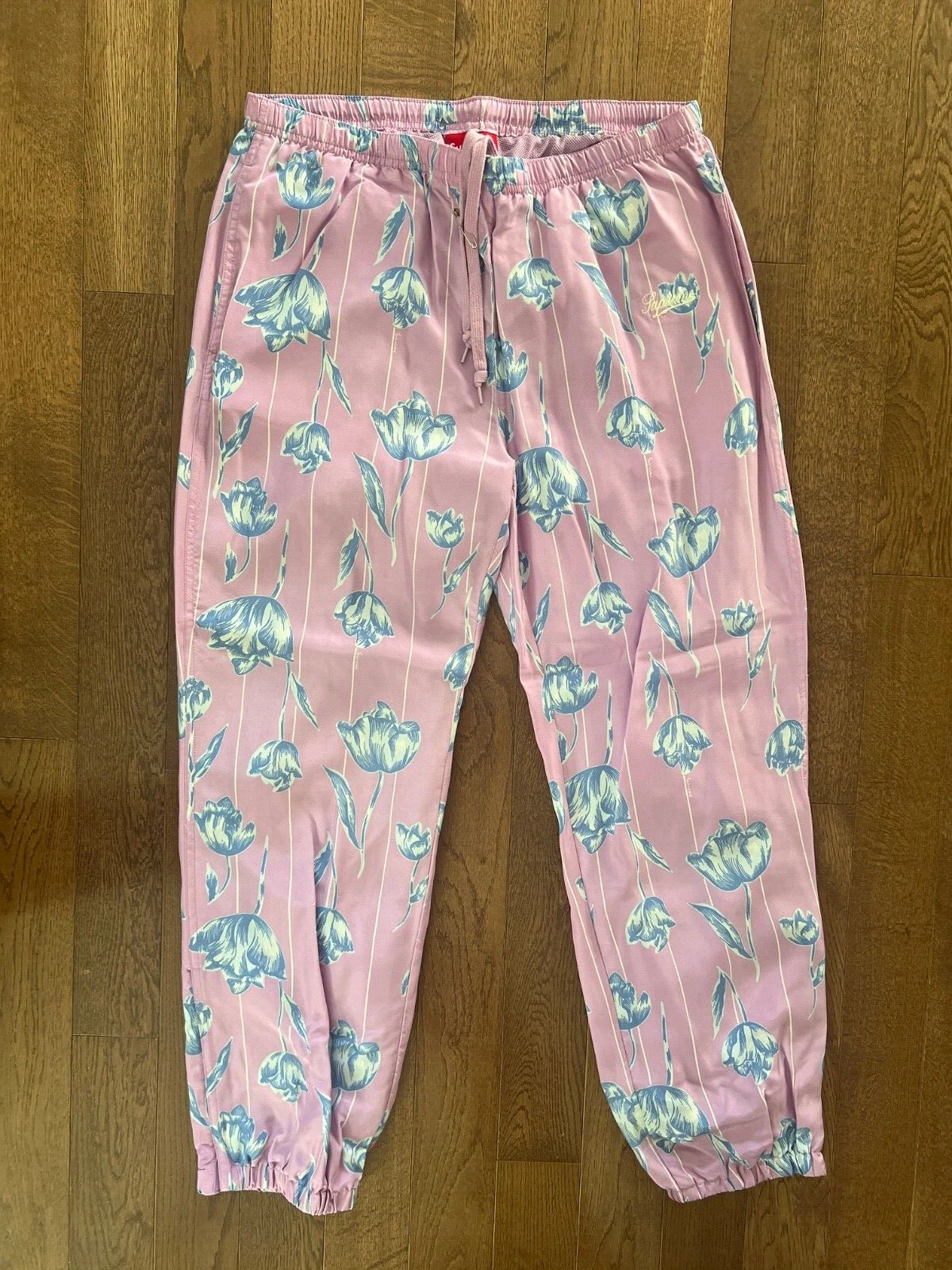 Pantalon de survêtement homme doublé lavande Supreme soie fleurie moyen