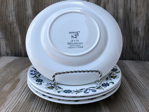 J&G Meakin Minuet Made In England Ironstone Small B&B Or Dessert Plates Set Of 4 - Picture 5 of 6