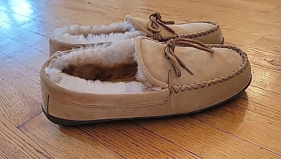 Hombre Red Head Tostado Piel de Oveja Mocasín Zapatillas Talla 13 Foto 2 de 4