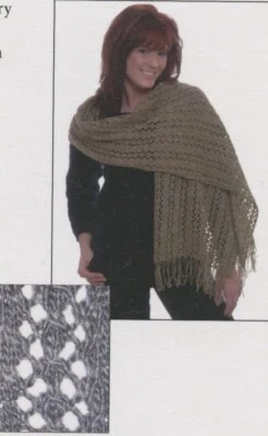 Green Mountain Spinnery Knitting Pattern #114 Leafy Lace Shawl - Image 1 of 2