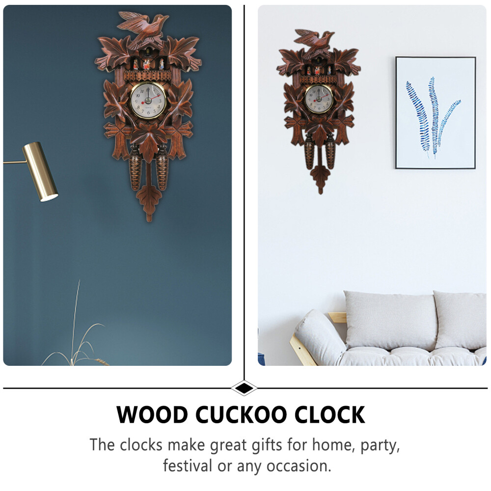 Wooden Cuckoo Clock Kuku Clock Retro Wood Clock Forest House Clock eBay