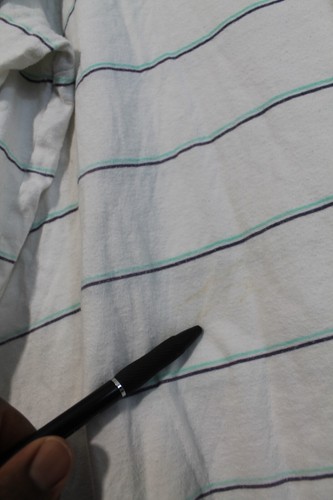 Le Tigre Polo Shirt Mens 2XL White Cotton Striped Casual Preppy Men FLAW - Picture 4 of 10