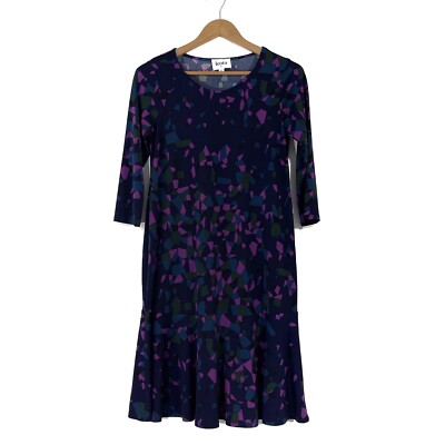 Leota Women's Maternity Size Small Kelsey Blue Geometric Print Drop Waist Dress | eBay Leota Women's Maternity Size Small Kelsey Blue Geometric Print Drop Waist Dress | eBay