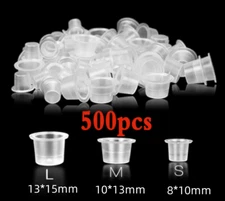 500 Ink Caps Large Plastic Holder Cups Tattoo Supplies S/M/L Size US Stock
