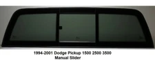 Fits 1994-2001 Dodge Pickup 1500 2500 3500 Manual Slider Back Glass Window +Glue