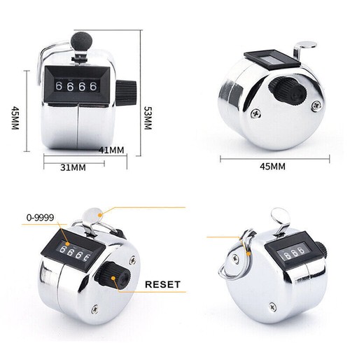 4 Digit Tally Counter Hand Held Number Clicker Mechanical Manual Counting Click - Picture 4 of 12