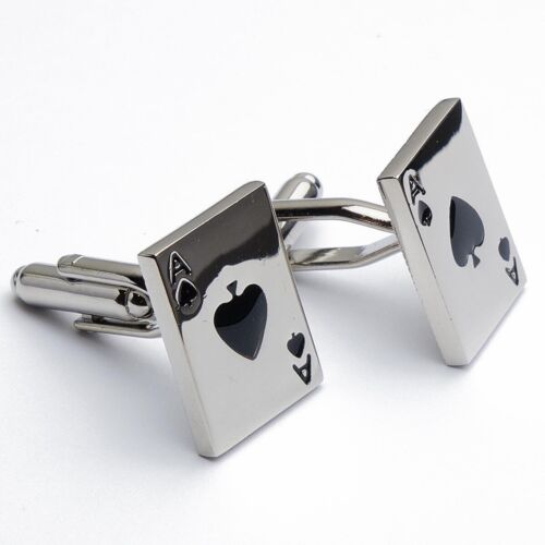 Cufflinks - Cards Playing Cards Spades Ace - Picture 1 of 5