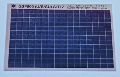 Suzuki GSF600 (U/S/SU) S/T/V Jul 1996 Motorrad original Ersatzteil Katalog ETK