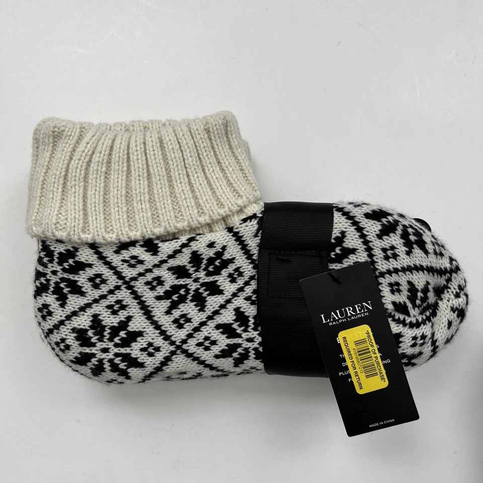 Polo Ralph Lauren Mujer Botín Zapatilla Sherpa Forrado 1 Par Copo de Nieve Nuevo con Etiquetas Foto 2 de 3