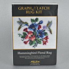Graph N Latch Hook Rug Kit Hummingbird Floral Rug 27x20" 37755 SEALED BRAND NEW