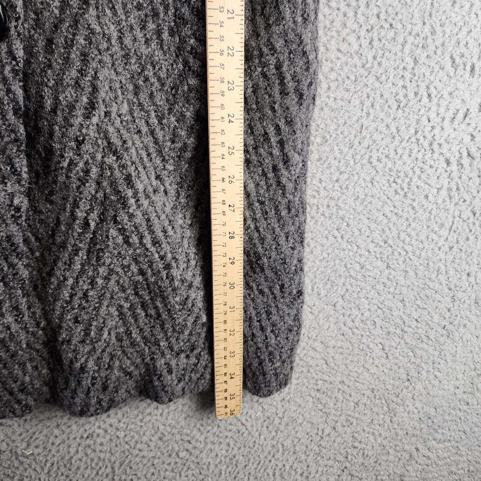 Eileen Fisher Herringbone Alpaca Wool Cocoon Coat Women's S/M Ash Shawl