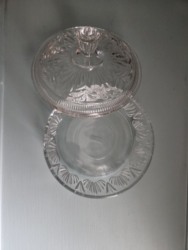 Vintage Avon Clear Cut Glass Round 6" Candy Dish & Lid - Picture 3 of 7